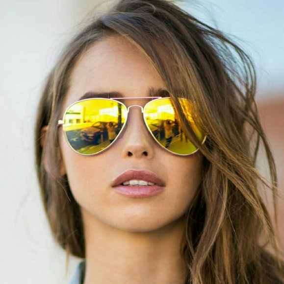 New Yellow Aviator Sunglasses - Picture 4 of 4