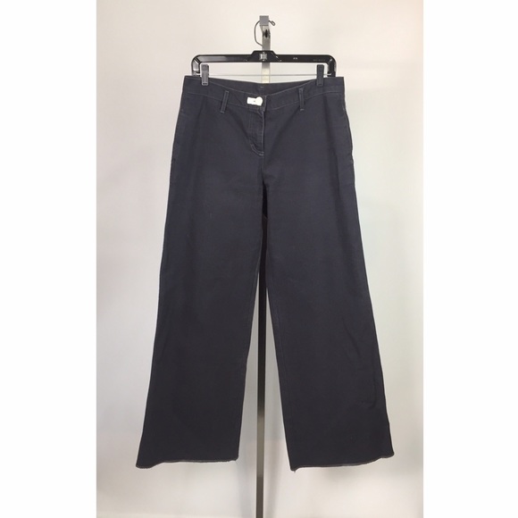 Sonia Rykiel Wide Leg Gray Blue Flare Pants 42/8