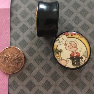 7/8 plugs / ear gauges Popeye comic
