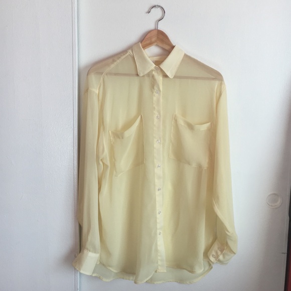 American Apparel Oversized Chiffon Button Up
