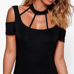 Choker Neck Strap Cage Bodysuit