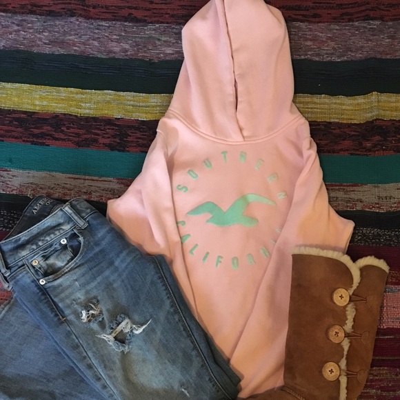 Pink and mint Hollister hoodie