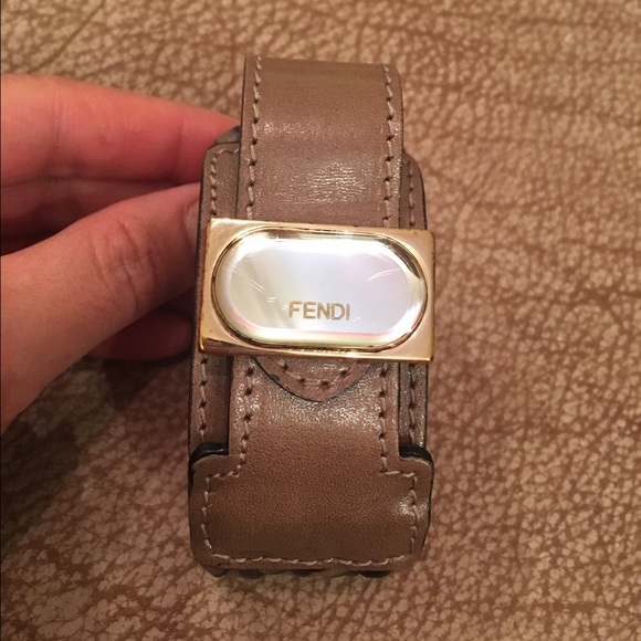Authentic Fendi leather woven bracelet