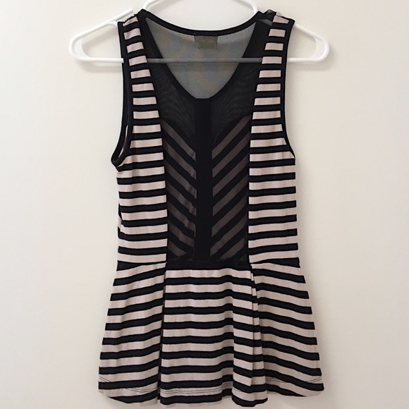 Black and Tan Striped Tank - Picture 2 of 2
