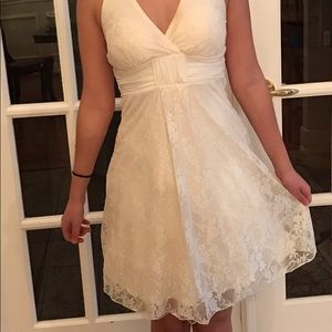 White/lace halter dress
