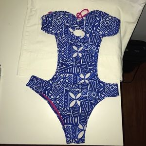 Blue tribal once piece from Hollister