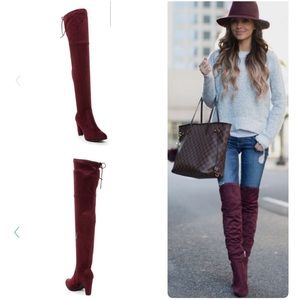 🆕 Burgundy Over The Knee Boots🖤