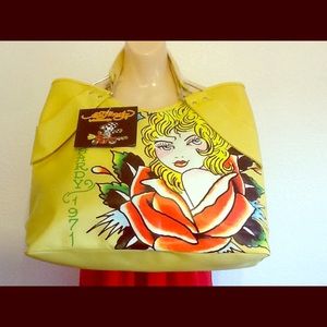 Ed hardy yellow bag
