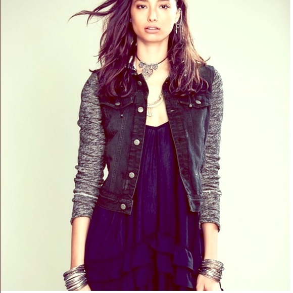 Free People Hooded Denim Jacket
