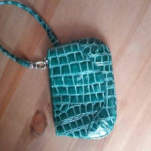 Faux Snakeskin Wristlet