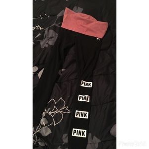 VS PINK BLING BEGONIA SKINNY YOGA LEGGINGS