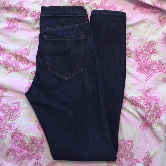 Skinny, dark wash, performance denim by Dish.