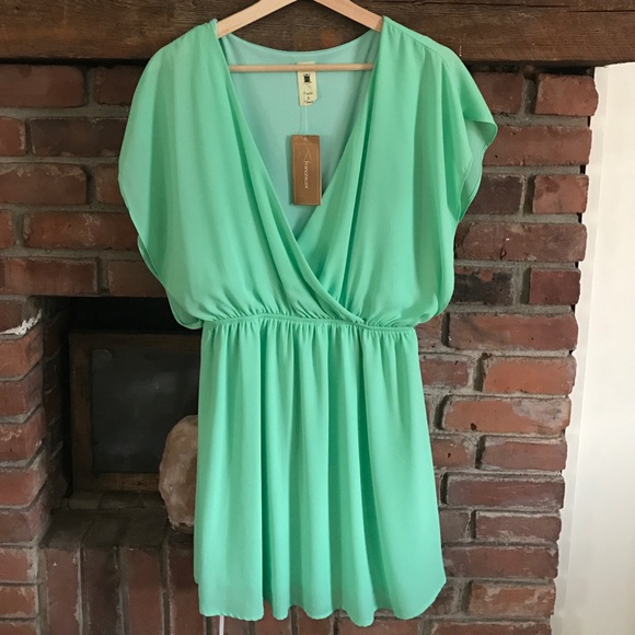 Francesca's minty green dress