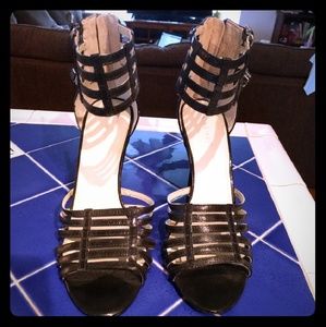 Nine west leather strappy heels