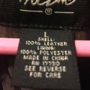 Brown long leather jacket