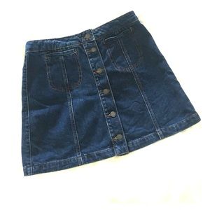 Topshop denim Moto button front skirt s6