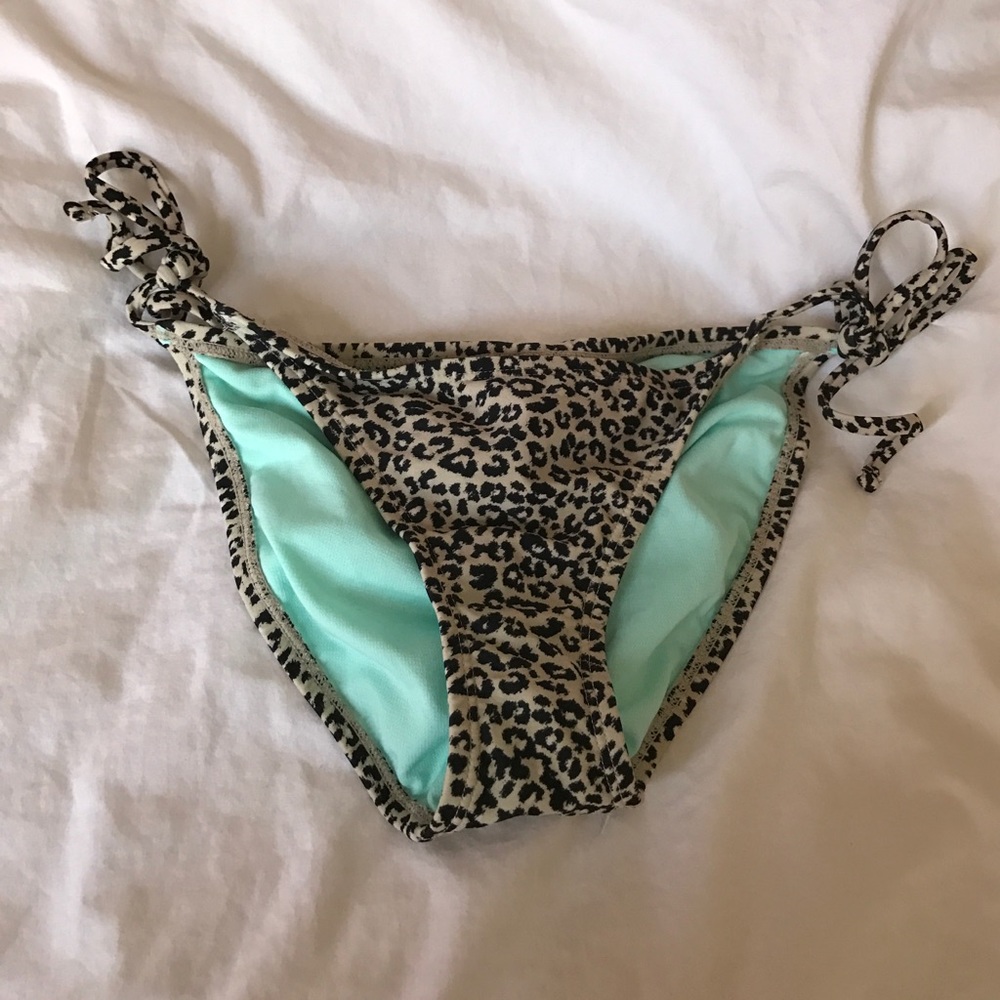 cheetah print ruched bikini bottoms