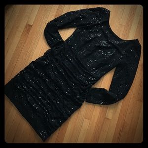 Black sequin cocktail dress
