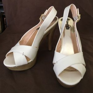 Charlotte Russe White Peep Toe Heels