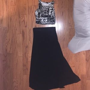 2 piece maxi dress