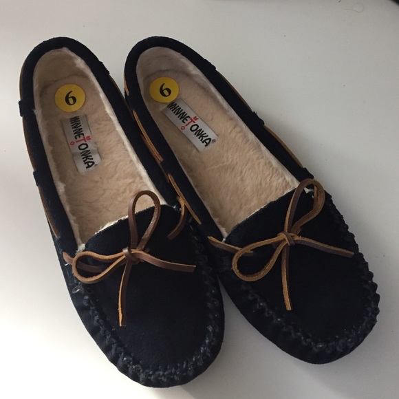 Brand new Navy moccasins