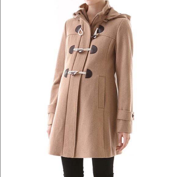 MOMO Maternity Camel Maisy Wool Blend Peacoat