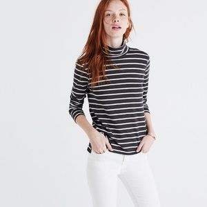 MADEWELL Black and White Striped Turtleneck