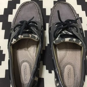 Gray Leopard Sperry Topsider Size 9