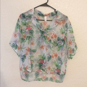 American Apparel Floral Chiffon Blouse