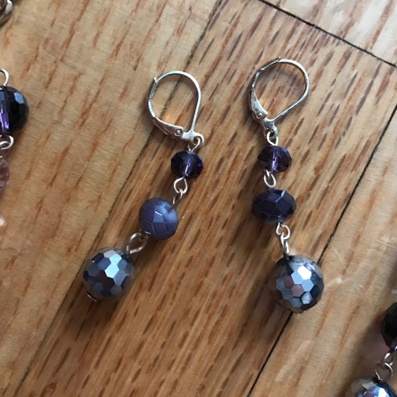 Purple Necklace, Earring, and Bracelet set - Picture 3 of 4