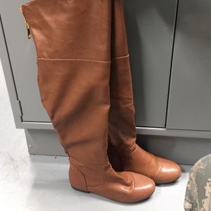 Cognac or Tan over the knee boots