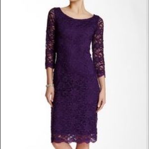 Purple stretch Lace dress