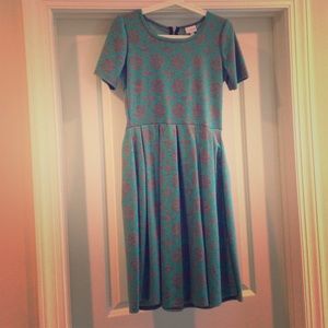 Lularoe Amelia dress in damask print