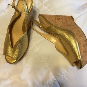 Gold Jessica Simpson Wedges