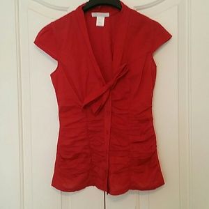 Charlotte Russe red short sleeve blouse