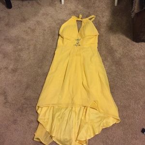 High low yellow dress