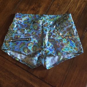 Shimmery party shorts