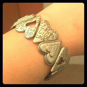 Silver hearts bracelet