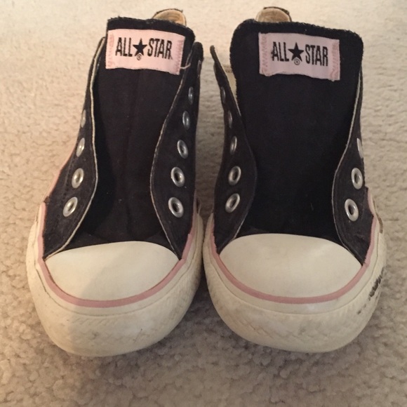 Black with pink accent Converse