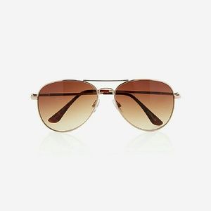New Express Gold Aviator Sunglasses