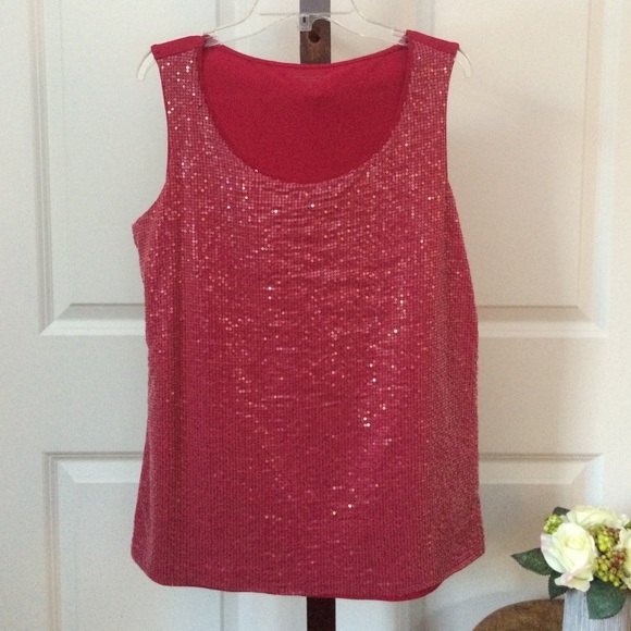 Red Sequin Sparkly Top - Picture 1 of 4
