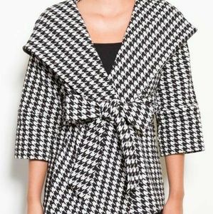 Houndstooth jacket 3/4 sleeve