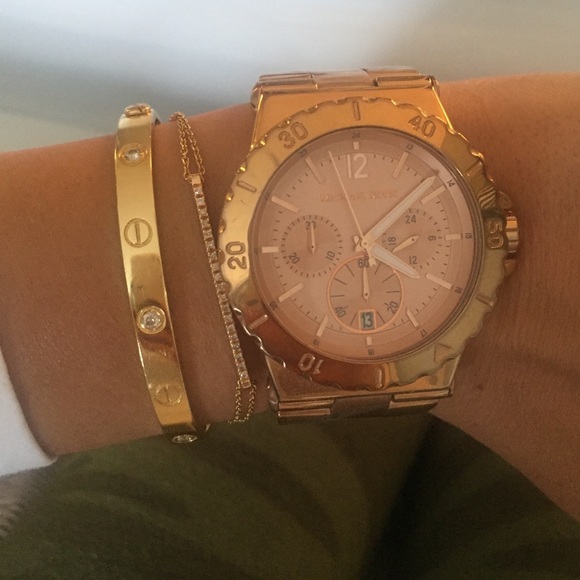 MK rose gold watch