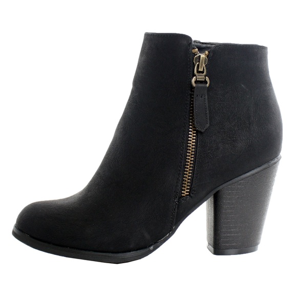 Faux leather ankle bootie boot(Baba-02 Black) - Picture 2 of 3