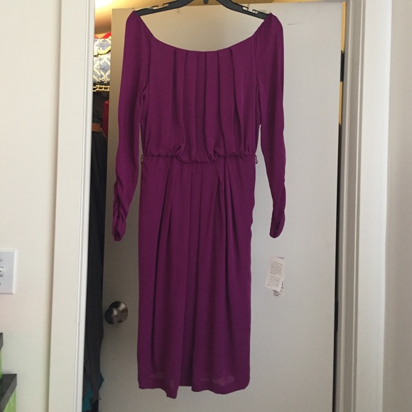anne klein purple dress ANNE Klein Purple Bell Sleeve Sheath Dress Size 4