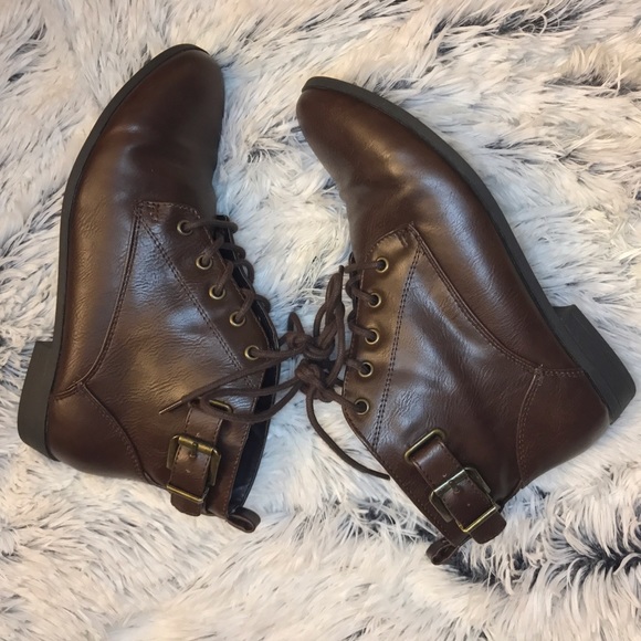 Brown ankle booties
