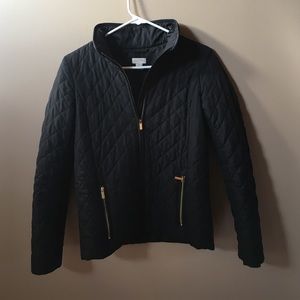 J.Crew black quilted jacket.