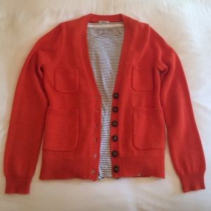 Madewell Orange Wool Cardigan