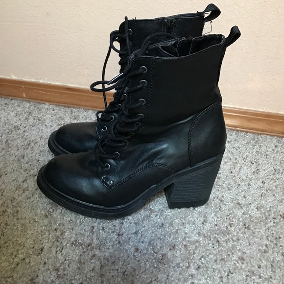 Heeled combat boots