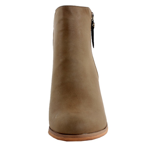 Faux leather ankle bootie boots (Baba-02 Khaki) - Picture 3 of 3